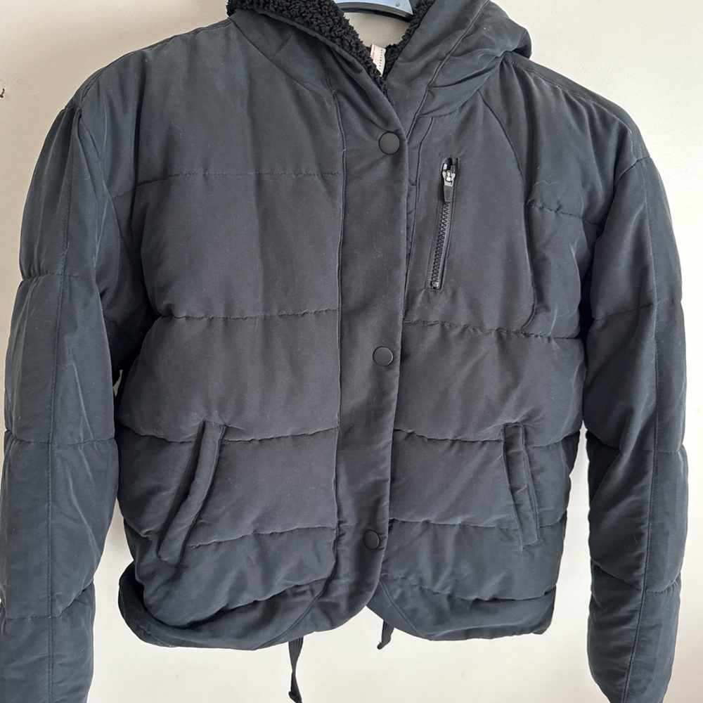 FP Movement Free People Womens Chill Factor Puffer Coat Size XS Cropped in Black